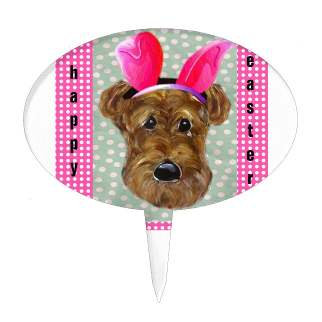 EASTER AIREDALE CAKE TOPPER (Front)