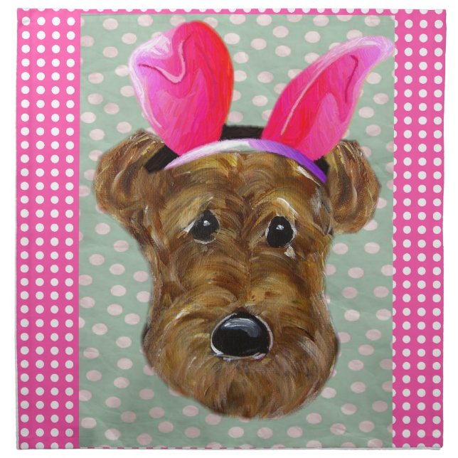 EASTER AIREDALE CLOTH NAPKIN (Front)