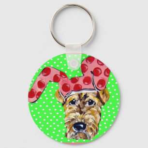 Easter Airedale Keychain