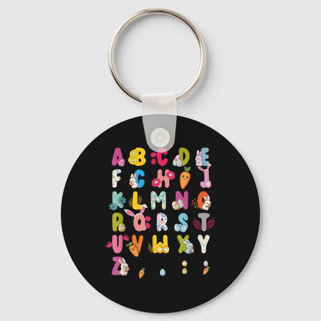 Easter Alphabet Easter Egg Easter Bunny 2025 Kids  Keychain (Front)