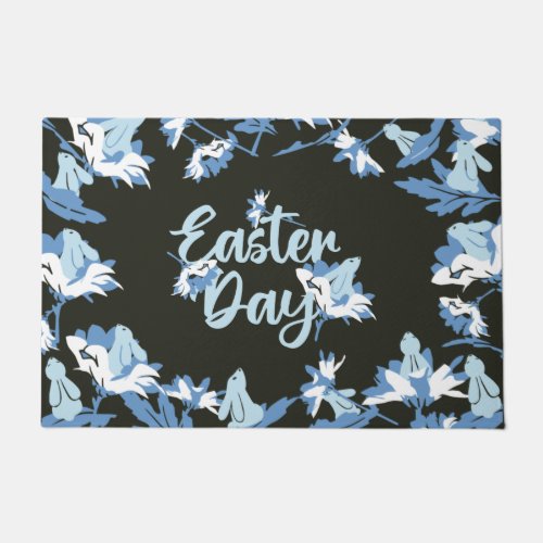 Easter and Floral Rabbit Doormat