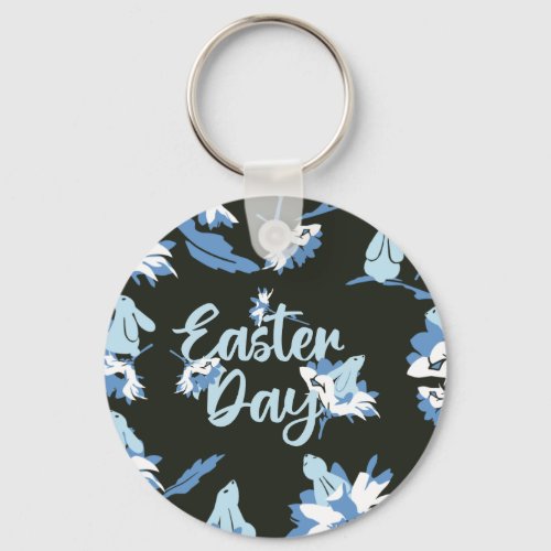 Easter and Floral Rabbit Keychain