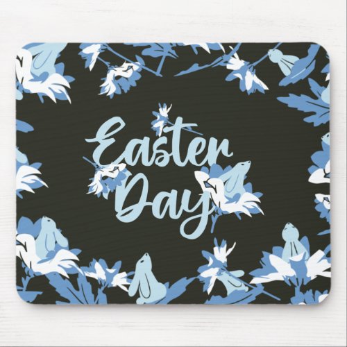 Easter and Floral Rabbit Mouse Pad