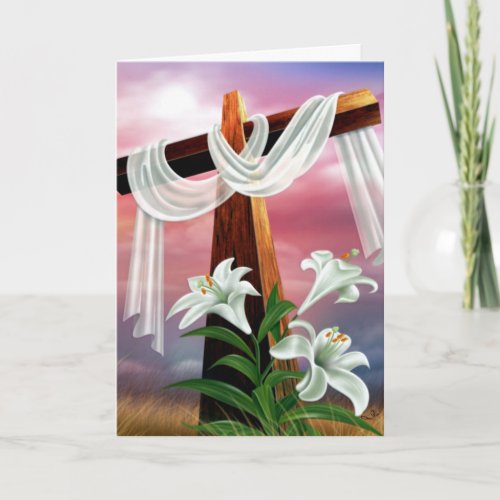 Easter and Palm Sunday Crosses and Scenes Holiday Card