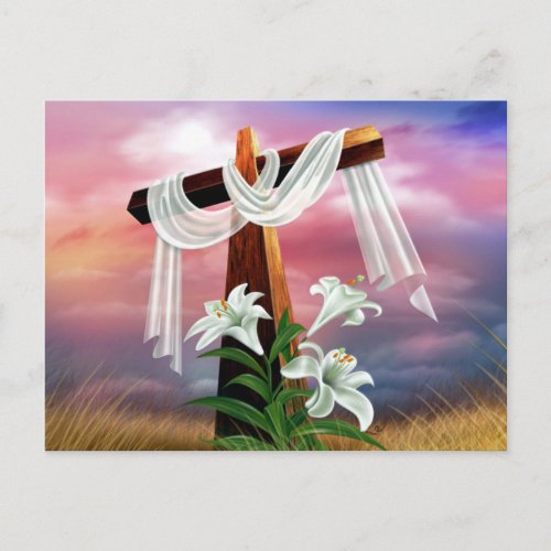 Easter and Palm Sunday Crosses and Scenes Holiday Postcard