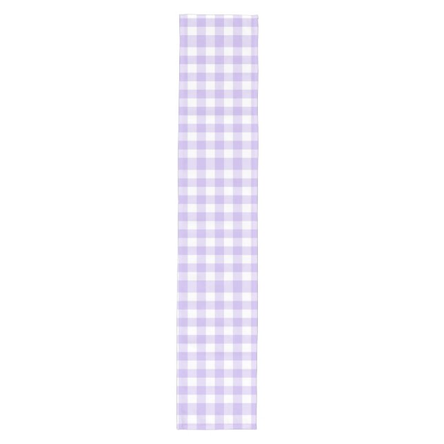 Easter and Spring Country Lavender Gingham Pattern Medium Table Runner (Front)