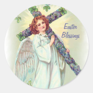 Easter Angel Classic Round Sticker