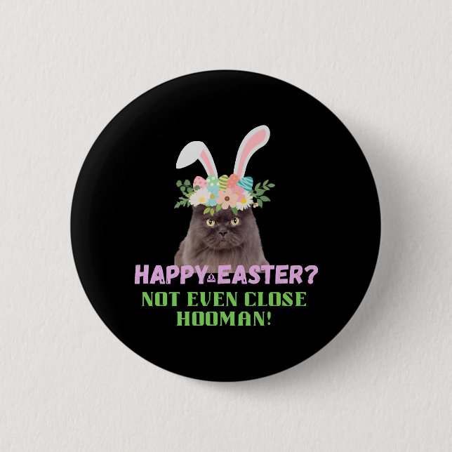 Easter Angry Cat Button (Front)