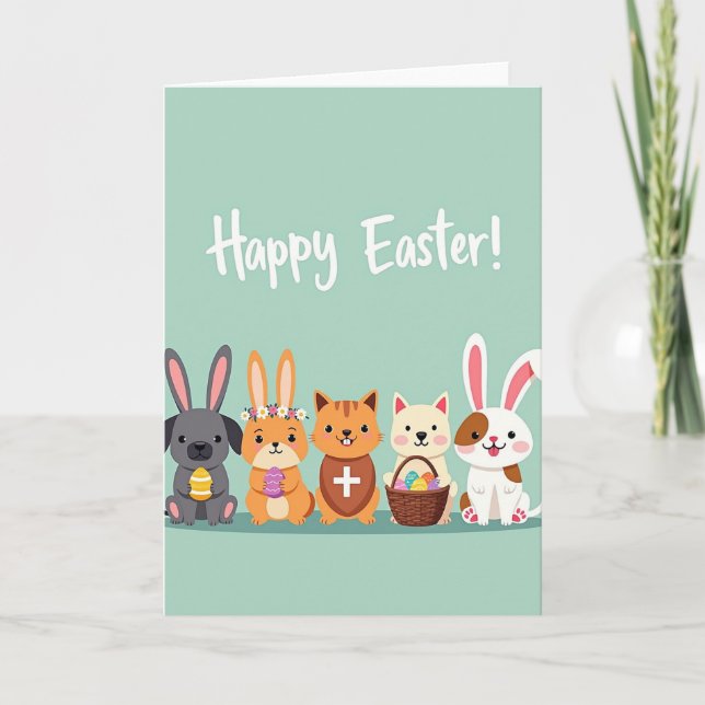 Easter Animal Friends Pattern Card (Front)