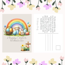 Easter Animals Rainbow Bunny Family Name Blessings