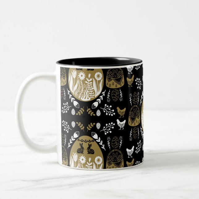 Easter April Holiday Gift Two-Tone Coffee Mug (Left)