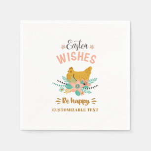 Easter arrangement flowers and easter chicken napkins