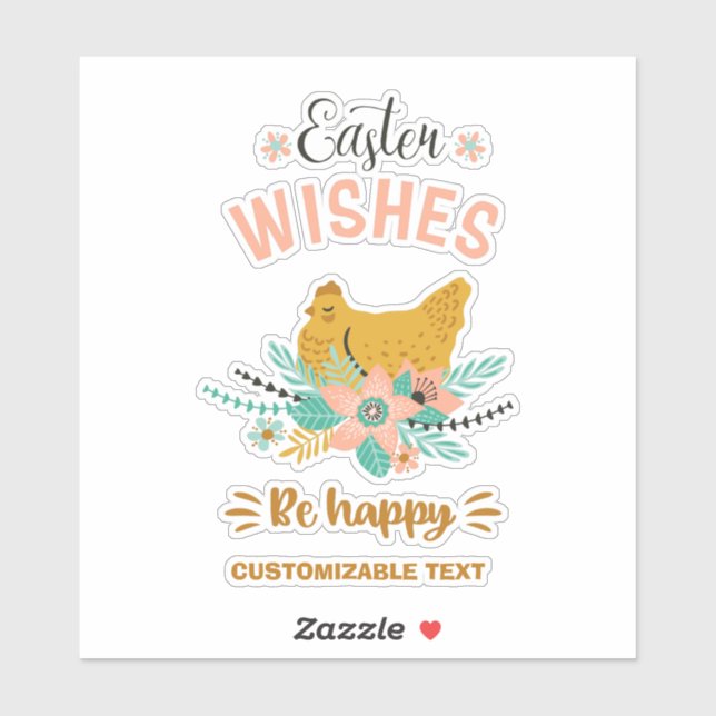 Easter arrangement flowers and easter chicken sticker (Sheet)