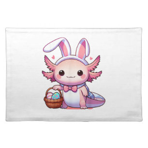 Easter Axolotl Bunny Ears Eggs T-Shirt Cloth Placemat