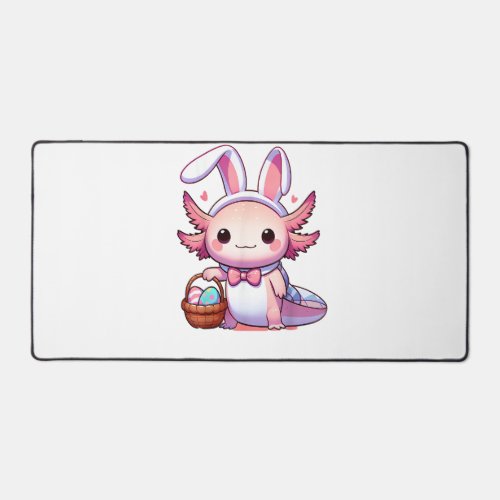 Easter Axolotl Bunny Ears Eggs T-Shirt Desk Mat
