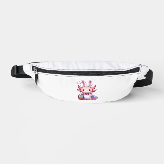Easter Axolotl Bunny Ears Eggs T-Shirt Fanny Pack (Front)