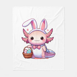 Easter Axolotl Bunny Ears Eggs T-Shirt Fleece Blanket