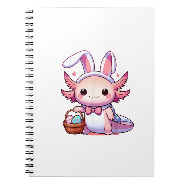 Easter Axolotl Bunny Ears Eggs T-Shirt Notebook (Front)