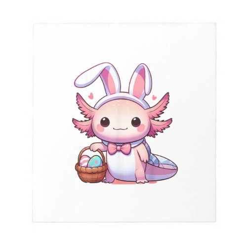 Easter Axolotl Bunny Ears Eggs T-Shirt Notepad