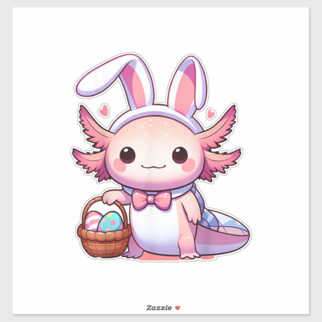 Easter Axolotl Bunny Ears Eggs T-Shirt Sticker (Sheet)