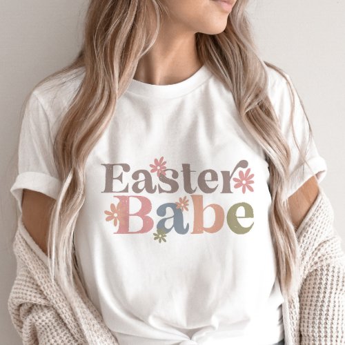 Easter Babe Retro Floral Trendy Esthetic T_Shirt