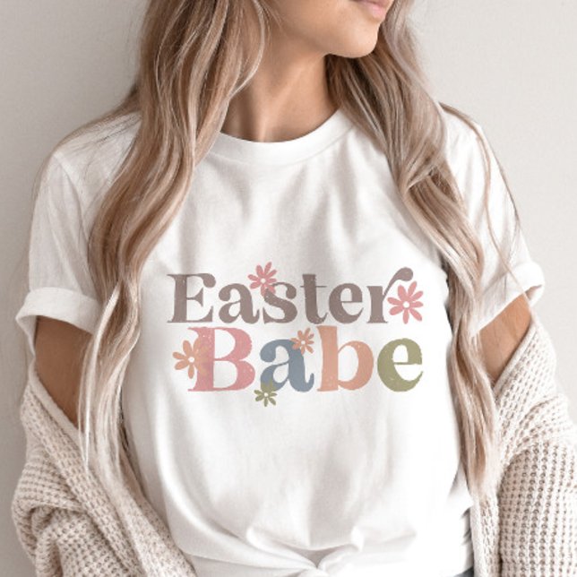 Easter Babe Retro Floral Trendy Esthetic T-Shirt (Creator Uploaded)