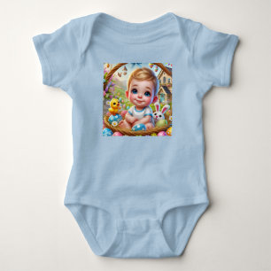 EASTER BABY BOY Bunny and Chick ~  Bodysuit