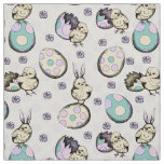 Easter Baby Chicks, Polka Dot Eggs &amp; Flowers Fabric