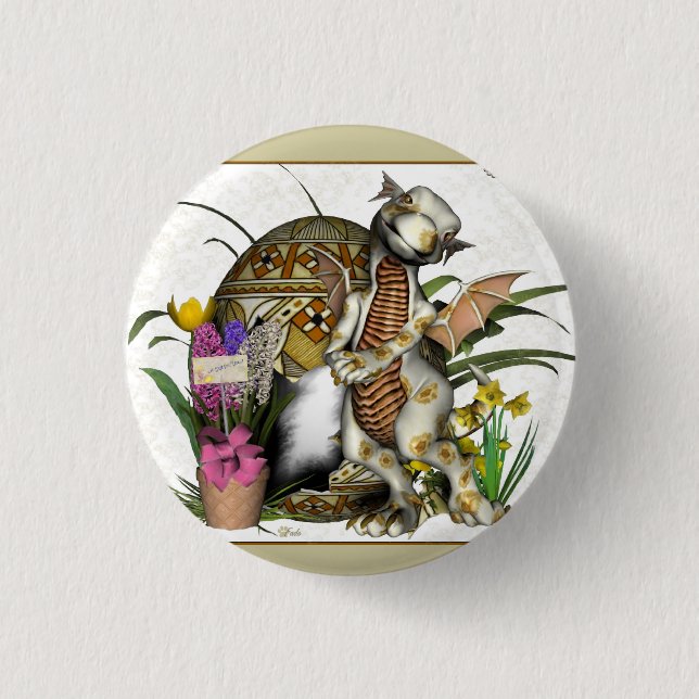 Easter Baby Dragon Badge/Button Pinback Button (Front)