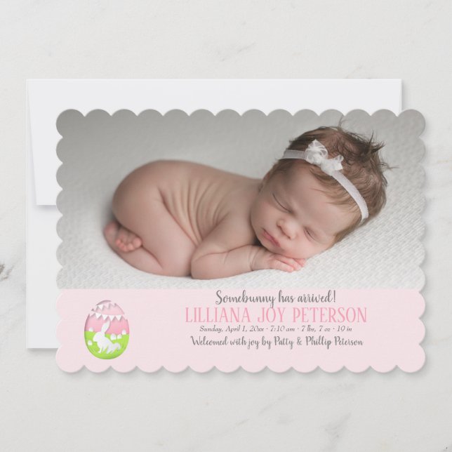 Easter Baby Photo Birth Announcement (Front)