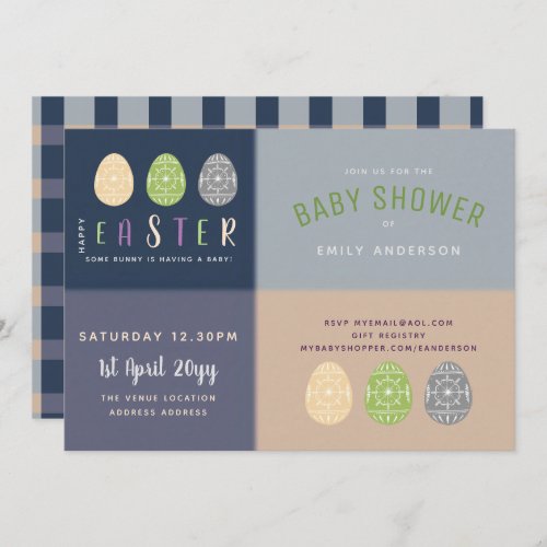 Easter BABY Shower Invites Blue Soft Pink