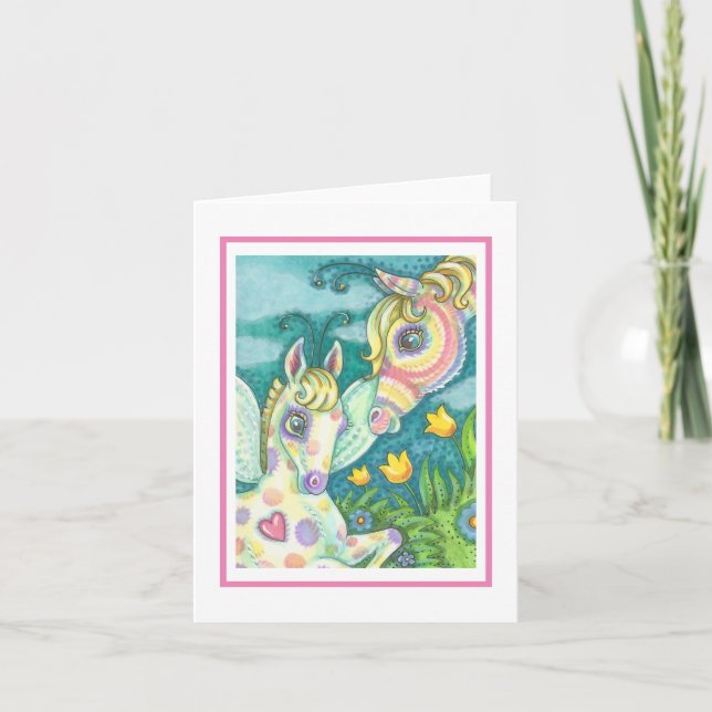 EASTER BABY, SPRING PONY, CUTE FAIRY NOTE CARD B (Front)