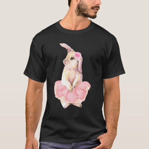 Easter Ballerina Bunny Teen Girls Women Cute Easte T_Shirt