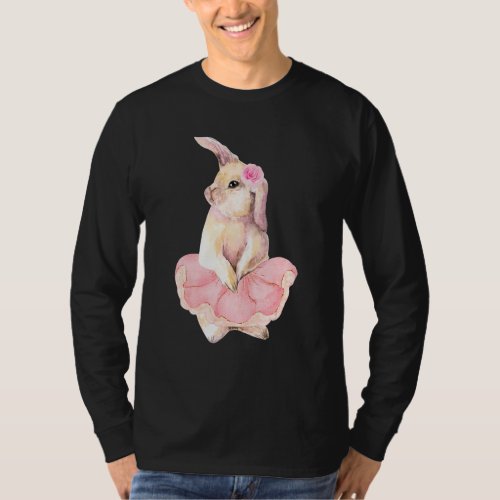 Easter Ballerina Bunny Teen Girls Women Cute Easte T_Shirt