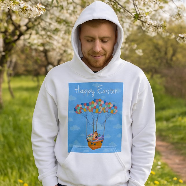 Easter Balloon Basket with Colorful Eggs  Hoodie (Creator Uploaded)