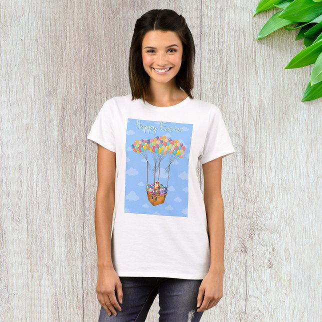 Easter Balloon Basket with Colorful Eggs  T-Shirt (Creator Uploaded)