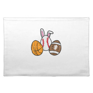 Easter Balls Basketball Baseball Football Boys Kid Cloth Placemat