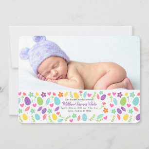 Easter Banner Photo Birth Announcement Horizontal