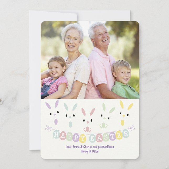 Easter Banner Photo Greeting Card (Front)