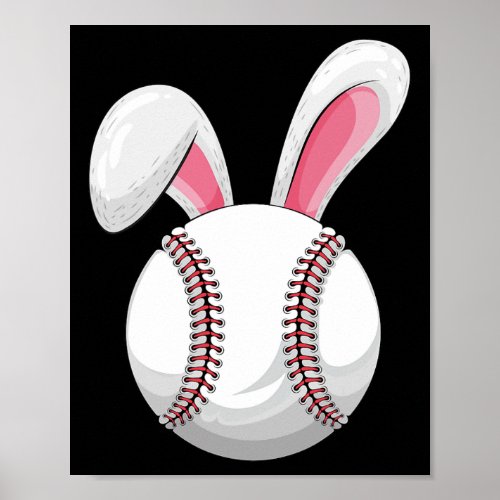 Easter Baseball Ball Easter Day Fun Spring Easter  Poster