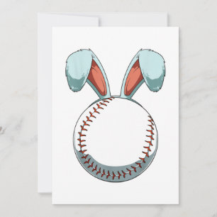 Easter Baseball Ball Easter Day Funny Easter Bunny Invitation