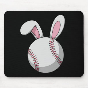 Easter Baseball Bunny Cute Rabbit Ears Mouse Pad