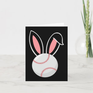 Easter Baseball Bunny Ears Fun Baseball Fan Easter Card