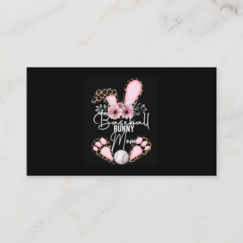 Easter Baseball Bunny Mom Rabbit Ears For Mom Kids Business Card