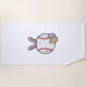 Easter Baseball Bunny Sports Men Boys Kids Toddler Beach Towel