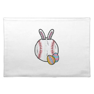 Easter Baseball Bunny Sports Men Boys Kids Toddler Cloth Placemat