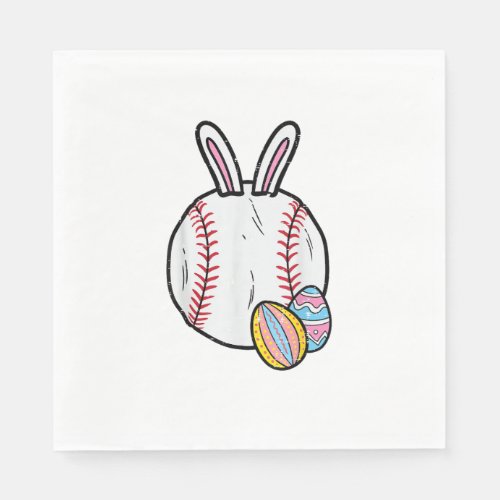Easter Baseball Bunny Sports Men Boys Kids Toddler Napkins