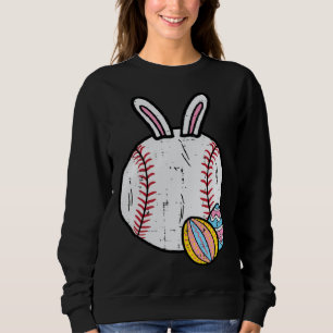 Easter Baseball Bunny Sports Men Boys Kids Toddler Sweatshirt
