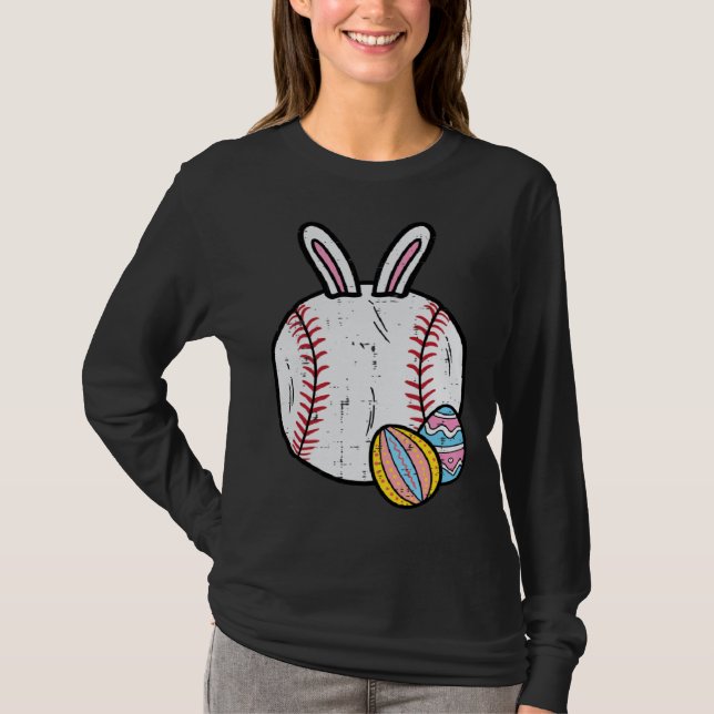 Easter Baseball Bunny Sports Men Boys Kids Toddler T-Shirt (Front)