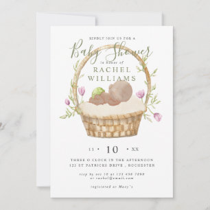 easter basket baby shower invitation